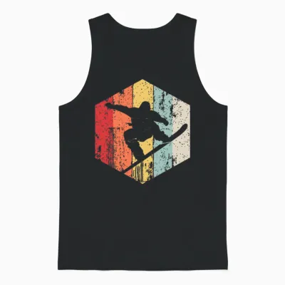 Snowboarding Retro Style Snowboarder Unisex Tank Top - Black