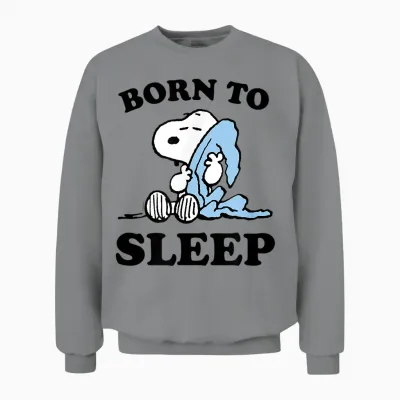 Peanuts - Snoopy Born to Sleep Unisex Sweatshirt - Sport Grey
