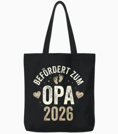 Befördert Zum Opa 2026 Werdender Großvater Tote Bags - Black