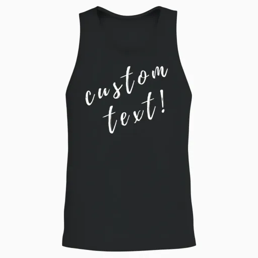 Custom, Custom Text, Personalized, Personalized Unisex Tank Top - Black