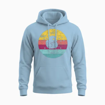 Bath Duck Retro Unisex Hoodie - Light Blue