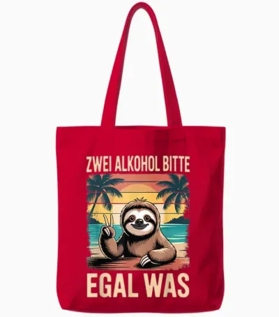 Lustiges Zwei Alkohol Bitte Egal Was Bier Malle Party Tote Bags - Red
