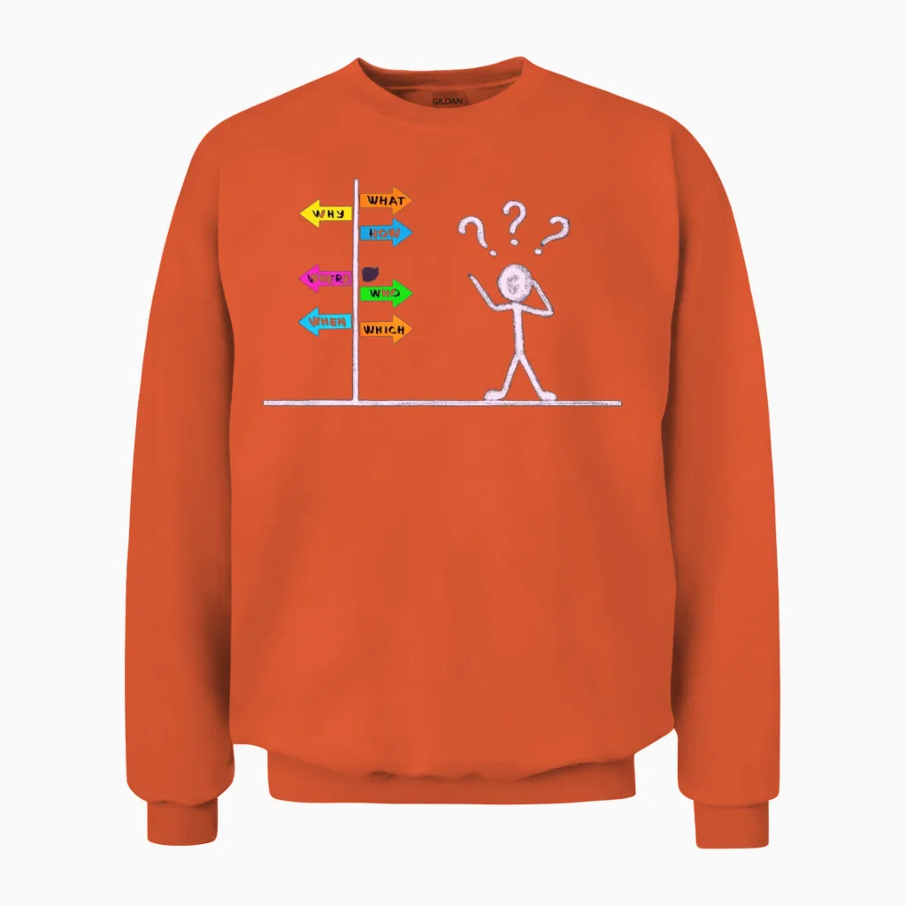Today's World New Normal Confused Unisex Sweatshirt in Orange