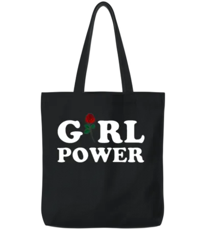 Girl Power Tote Bags - Black