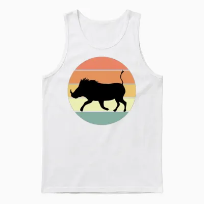 Retro Warthog Unisex Tank Top - White