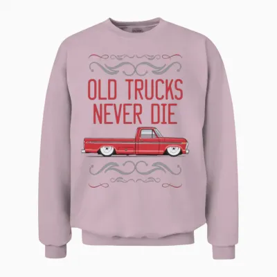 Keep on Truckin Candyapple Red Unisex Sweatshirt - Light Pink