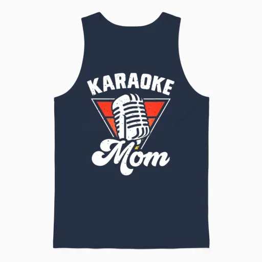 Karaoke Mom Unisex Tank Top in Navy