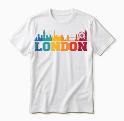 London Retro Skyline Uk Unisex T-Shirt - White