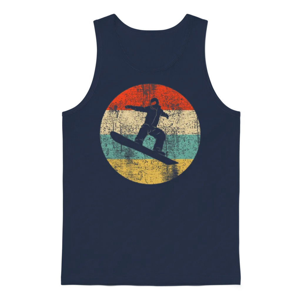 Snowboarding Vintage Retro Snowboarder Unisex Tank Top - Navy