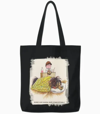 Thelwell Sleeping Horse Warm and Confortable Tote Bags - Black