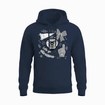 Let's Go Altruismo Retro Cheering School Spirit Unisex Hoodie - Navy