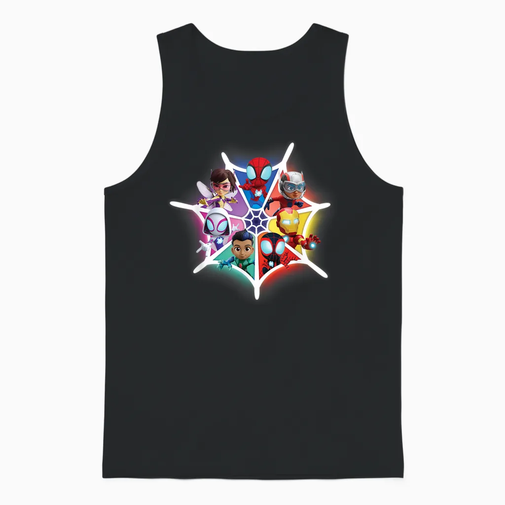 Marvel Spidey and His Amazing Friends Avengers Team-Up T-Shirt, Black Unisex Tank Top in Black