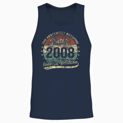 18th Birthday 2008 the Absolutely Awesome Vintage Boy Girl Unisex Tank Top - Navy