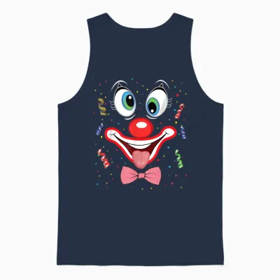 Carnival Costume Fancy Dress Costume Funny Clown Confetti T-Shirt, Black Unisex Tank Top - Navy