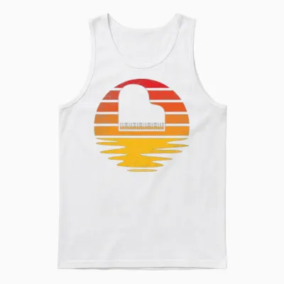 Piano Retro Unisex Tank Top - White