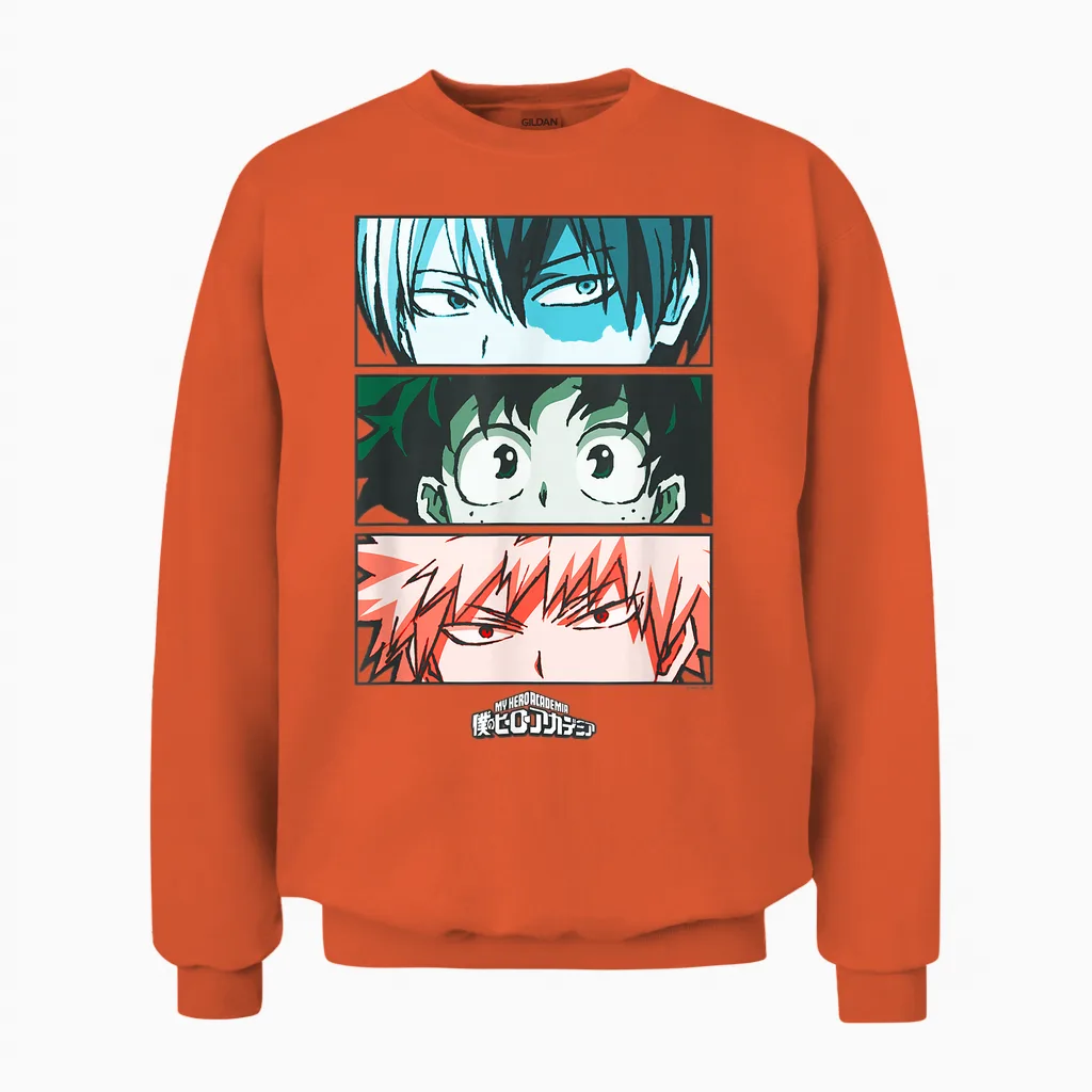 My Hero Academia Todoroki Deku Anime Unisex Sweatshirt in Orange