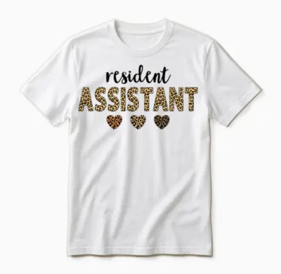 Resident Assistant Squad Funny Assistant Leopard Unisex T-Shirt - White