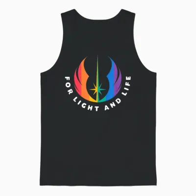 Star Wars Pride Rainbow Jedi Order Symbol for Light and Life Unisex Tank Top - Black