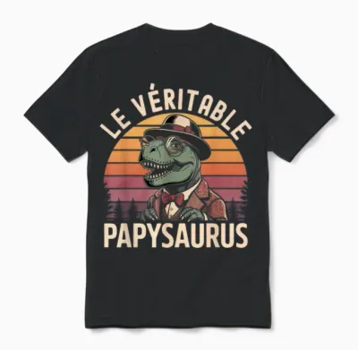 The Real Papysaurus Gift Funny Grandpa Day Grandpa Unisex T-Shirt - Black