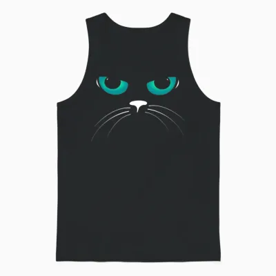 Cats Eyes Funny Unisex Tank Top - Black