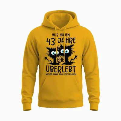 43 Jahre Verheiratet Liiert 43 Hochzeitstag Unisex Hoodie - Gold