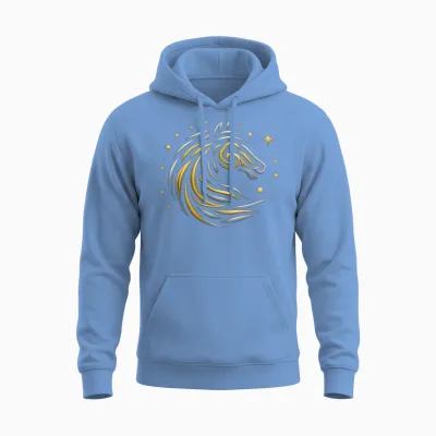 Celestial Horse Glyph Unisex Hoodie - Carolina Blue