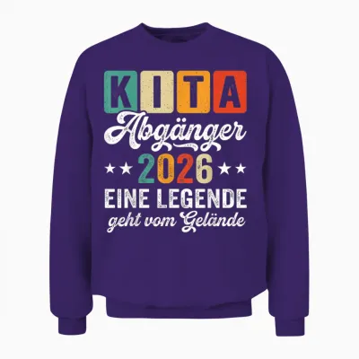 Kita Abgänger 2026 Eine Legende Geht Vom Gelände Retro Junge Unisex Sweatshirt - Purple