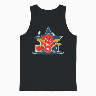 Nyango Star Japanese Chibi Mascot Unisex Tank Top - Black