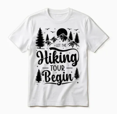 Let the Hiking Tour Begin - Funny Hiking Unisex T-Shirt - White