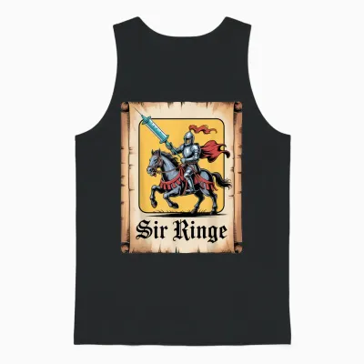 Sir Ringe Funny Knight Word Game Medieval Unisex Tank Top - Black