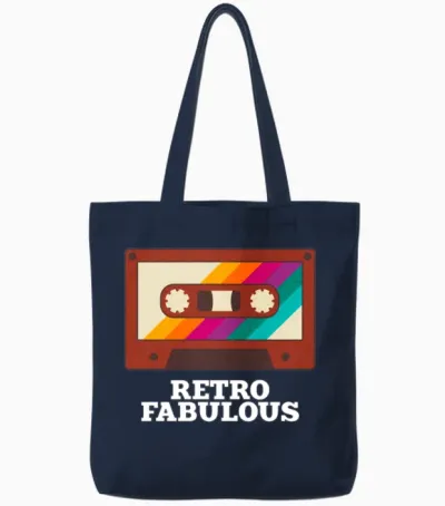Retro Tote Bags - Navy
