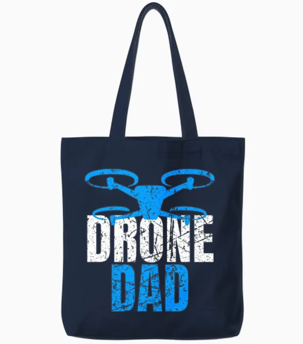 Drone Dad Drone Pilot Drone Operator Quadcopter Tote Bags - Navy