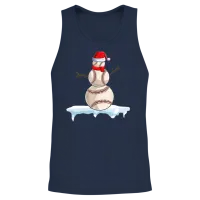 Funny Baseball Christmas & Softball Unisex Tank Top - Navy – 2