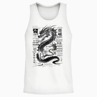 Drachen Streetwear Aesthetic Retro Mode Dragon Damen Herren Unisex Tank Top - White