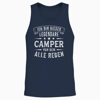 Men's I Am This Legendary Camper Funny Camping T-Shirt, Black Unisex Tank Top - Navy