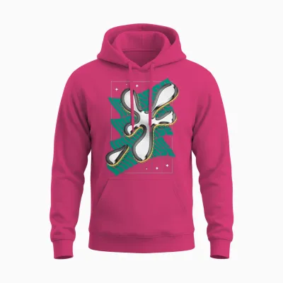 Bubble Chrome Abstract Design Unisex Hoodie - Heliconia