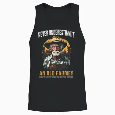 Old Farmer Unisex Tank Top - Black