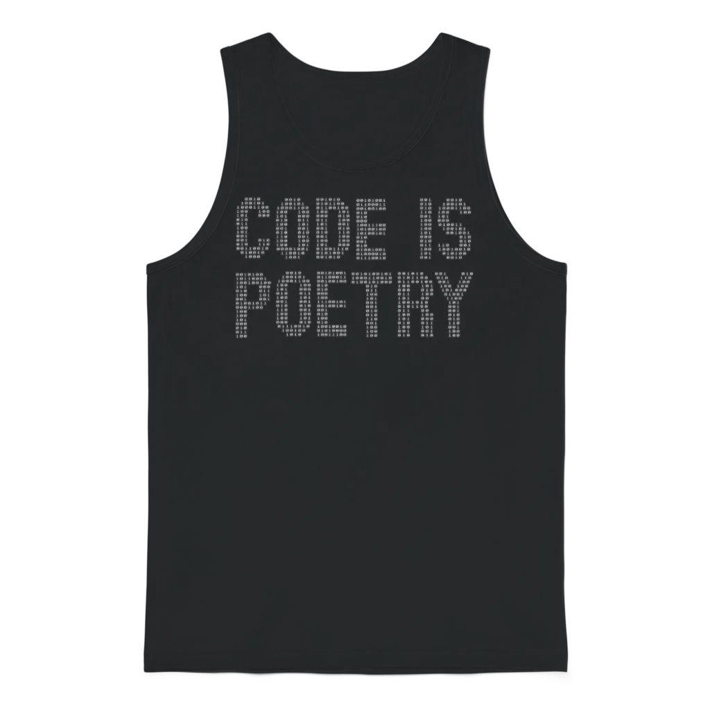 Code Is Poetry Funny Saying Quote Programer Gift Unisex Tank Top - Black