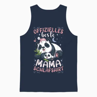 Offizielles Best Mama Schlafshirt, Mutter Panda-Bär Mit Kind Unisex Tank Top - Navy