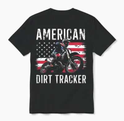 American Dirt Tracker - Flat Track Racing Unisex T-Shirt - Black