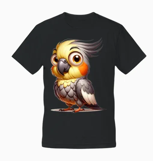 Funny Cockatiel Unisex T-Shirt - Black