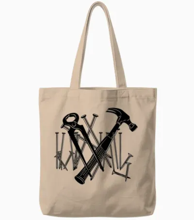 Carpenter Tools and Nails Tote Bags - Natural