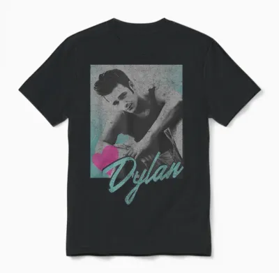 Beverly Hills 90210 Dylan Mckay Heart Portrait T-Shirt, White Unisex T-Shirt - Black