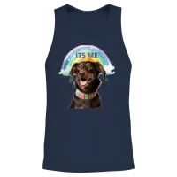 Happy Dog — Lovers Gift Unisex Tank Top - Navy – 2