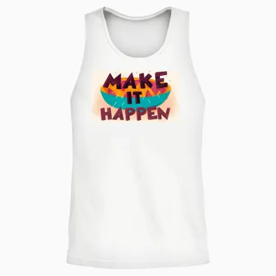 Make It Happen Color Bowl Unisex Tank Top - White