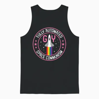 Fully Automated Gay Space Communism Unisex Tank Top - Black