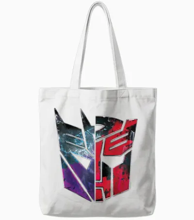 Transformers: War for Cybertron Decepticon Autobot Split Tote Bags - White