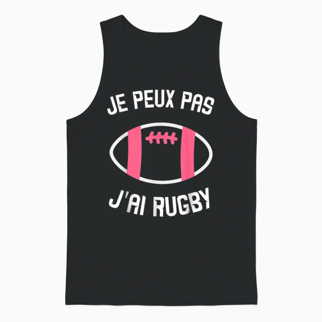 Je Peux Pas J'ai Rugby Women's Gift Unisex Tank Top in Black