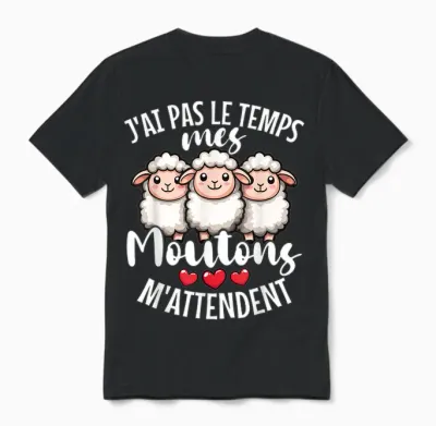 I Have No Time My Sheep Expect Me Breeder T-Shirt, Black, S Unisex T-Shirt - Black