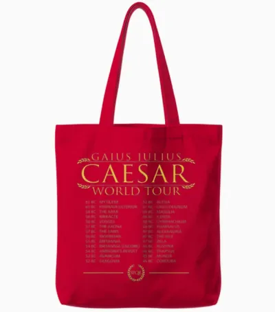 Jules César World Tour Histoire Romaine Drôle Tote Bags - Red